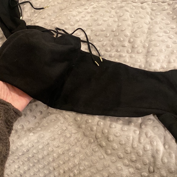 Black suede over the knee boots - Picture 6 of 11